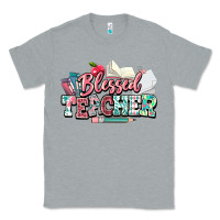 Heather Grey blessed teacher school Classic Tee - NancyCooperArtShop