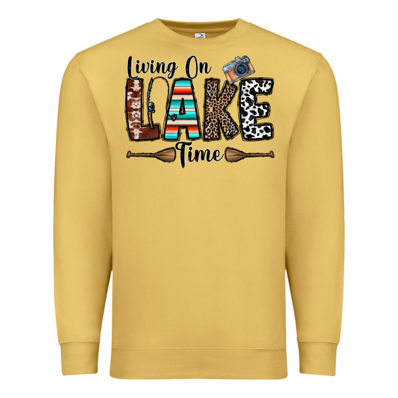 Living On Lake Time Premium Sweatshirt by CowhideDigitalArt | Teevron