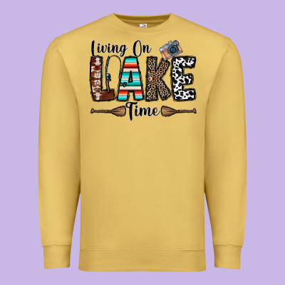 Living On Lake Time Premium Sweatshirt Designed By Cowhidedigitalart