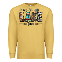 Antique Gold living on lake time Premium Sweatshirt - CowhideDigitalArt
