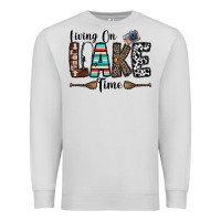 Dove Grey living on lake time Premium Sweatshirt - CowhideDigitalArt