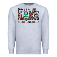 Heather Grey living on lake time Premium Sweatshirt - CowhideDigitalArt