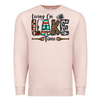 Pale Pink living on lake time Premium Sweatshirt - CowhideDigitalArt