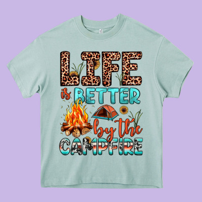 Life Is Better By The Campfire Heavy Core Tee Designed By Jahusdesignshop