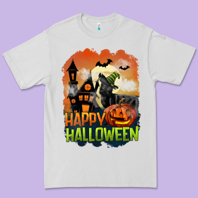 Happy Halloween With Black Cat Premium Tee Designed By Lillyallendesigns