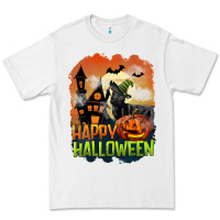 White Happy Halloween With Black Cat Premium Tee - LillyAllenDesigns
