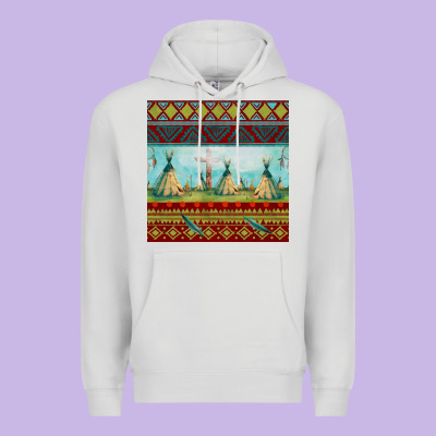 Teepe Tent Dreamcatcher Totem Pole Seamless Patter Premium Hoodie Designed By Fadigitalartstudio