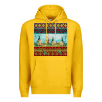 Lemon teepe tent dreamcatcher totem pole seamless patter Premium Hoodie - FaDigitalArtStudio