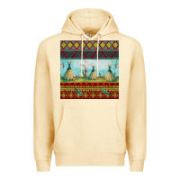 Pina Colada teepe tent dreamcatcher totem pole seamless patter Premium Hoodie - FaDigitalArtStudio