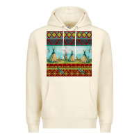 Sandshell teepe tent dreamcatcher totem pole seamless patter Premium Hoodie - FaDigitalArtStudio