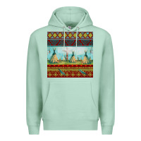 Seafoam teepe tent dreamcatcher totem pole seamless patter Premium Hoodie - FaDigitalArtStudio