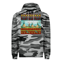 Slate Camo teepe tent dreamcatcher totem pole seamless patter Premium Hoodie - FaDigitalArtStudio