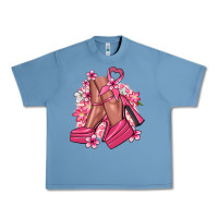 Pebble Blue Cancer high heels Cancer Awareness Urban Heavy Tee - HowdyJamesFarm