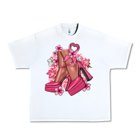 White Cancer high heels Cancer Awareness Urban Heavy Tee - HowdyJamesFarm