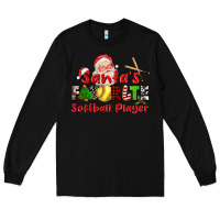 Black santas favorite softball player Long Sleeve Tee - CowGirlArtShop