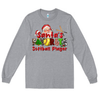 Heather Grey santas favorite softball player Long Sleeve Tee - CowGirlArtShop