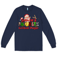Navy santas favorite softball player Long Sleeve Tee - CowGirlArtShop