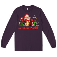 Plum santas favorite softball player Long Sleeve Tee - CowGirlArtShop