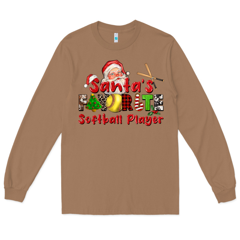 Santas Favorite Softball Player Long Sleeve Tee by CowGirlArtShop | Teevron