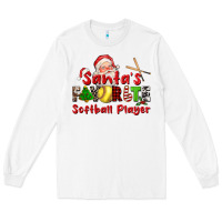 White santas favorite softball player Long Sleeve Tee - CowGirlArtShop