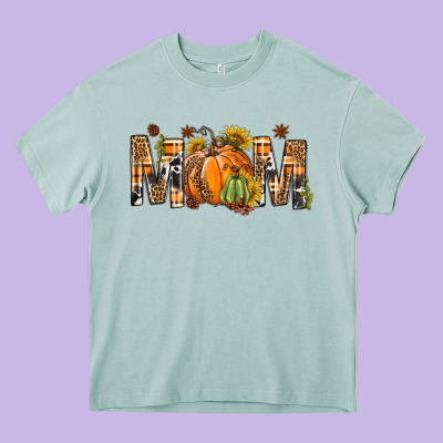 Western Mom With Pumpkins Heavy Core Tee Designed By Bundleandbundleshop