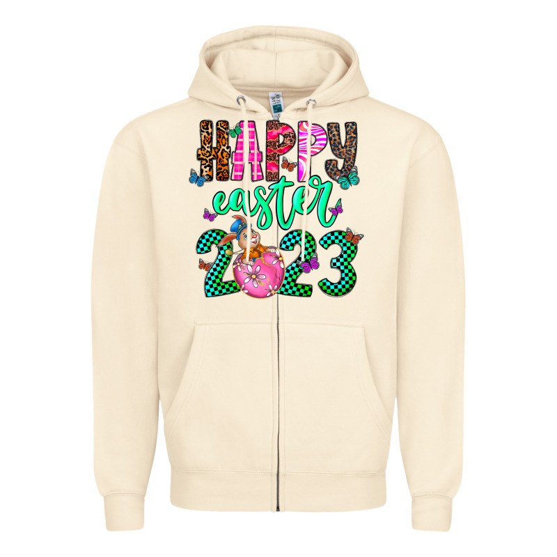 Happy Easter Zipper Hoodie by CowhideDigitalArt | Teevron