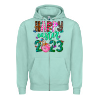 Seafoam Happy Easter Zipper Hoodie - CowhideDigitalArt