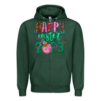 Sports Green Happy Easter Zipper Hoodie - CowhideDigitalArt