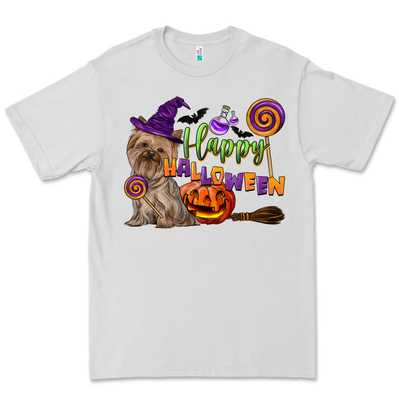 Happy Halloween With Yorkshire Terrier Dog Premium Tee by LillyAllenDesigns | Teevron