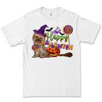 White Happy Halloween With Yorkshire Terrier Dog Premium Tee - LillyAllenDesigns