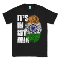 Black IT'S IN MY DNA India Flag Indian Classic Tee - lanVoArt