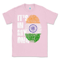 Bubblegum Pink IT'S IN MY DNA India Flag Indian Classic Tee - lanVoArt