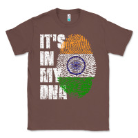 Chestnut IT'S IN MY DNA India Flag Indian Classic Tee - lanVoArt