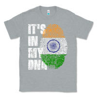 Heather Grey IT'S IN MY DNA India Flag Indian Classic Tee - lanVoArt