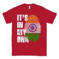 Red IT'S IN MY DNA India Flag Indian Classic Tee - lanVoArt