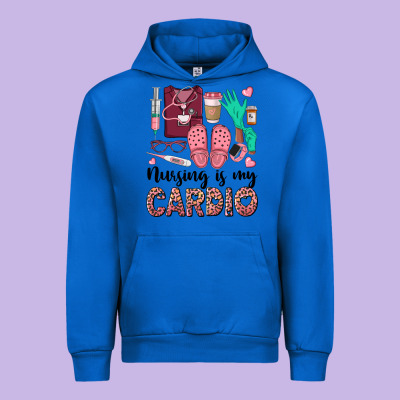 Nursing Is My Cardio Urban Hoodie Designed By Barkaloodesign