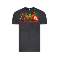 Vintage Black peace love strawberries Vintage Tee - Jasminsmagicworld