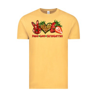 Vintage Mustard peace love strawberries Vintage Tee - Jasminsmagicworld