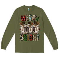 Army Green merry and bright Long Sleeve Tee - CowGirlArtShop