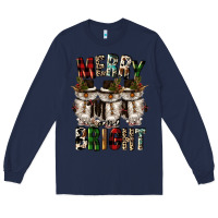 Navy merry and bright Long Sleeve Tee - CowGirlArtShop
