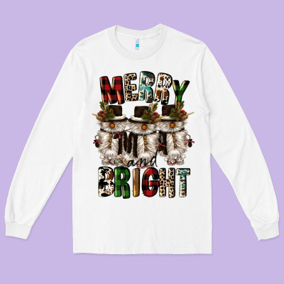 Merry And Bright Long Sleeve Tee Designed By Cowgirlartshop
