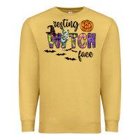 Antique Gold Resting Witch Face Premium Sweatshirt - CowhideDigitalArt