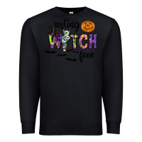 Black Resting Witch Face Premium Sweatshirt - CowhideDigitalArt