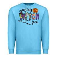 Ocean Blue Resting Witch Face Premium Sweatshirt - CowhideDigitalArt