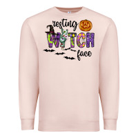 Pale Pink Resting Witch Face Premium Sweatshirt - CowhideDigitalArt