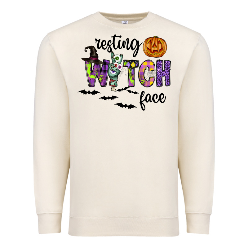 Resting Witch Face Premium Sweatshirt by CowhideDigitalArt | Teevron