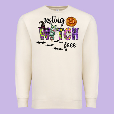 Resting Witch Face Premium Sweatshirt Designed By Cowhidedigitalart