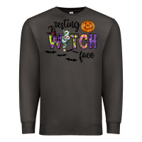 Smoke Resting Witch Face Premium Sweatshirt - CowhideDigitalArt