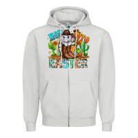 Dove Grey Hop Into Easter Bunny Western Zipper Hoodie - CowhideDigitalArt
