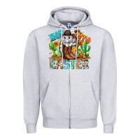 Heather Grey Hop Into Easter Bunny Western Zipper Hoodie - CowhideDigitalArt